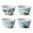 Coastal Birds Ice Cream Bowls Set of 4, Ceramic 5.25" Assorted artist-designed Shore Birds, Blue Sky Wetland Scenes, Dishwasher Safe Coastal Dessert Bowls