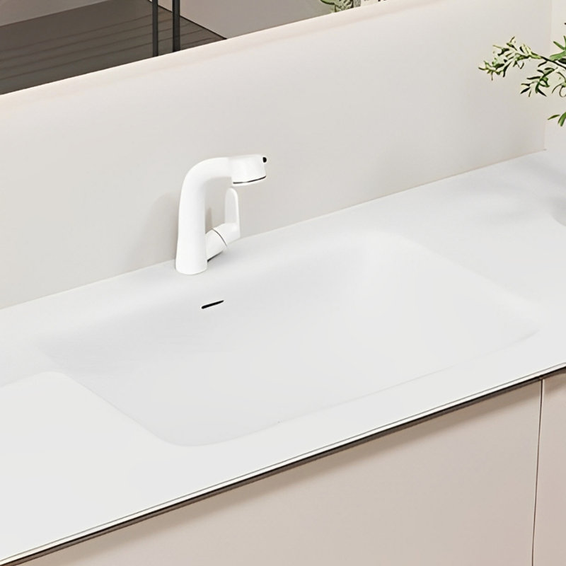 Simple cream style bathroom cabinet, 19.68" H x 51.18" W x 21.65" D