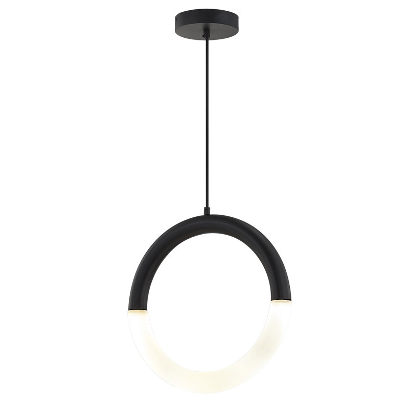 Luminaire suspendu géométrique simple à 2 lumières Brackston, H 18 po x l 17,75 po x P 2 po