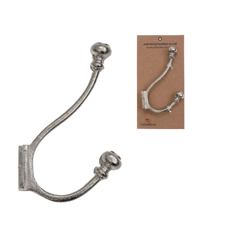 Crochet mural Classic Classic en fer (bronze) - ensemble de 2, Nickel
