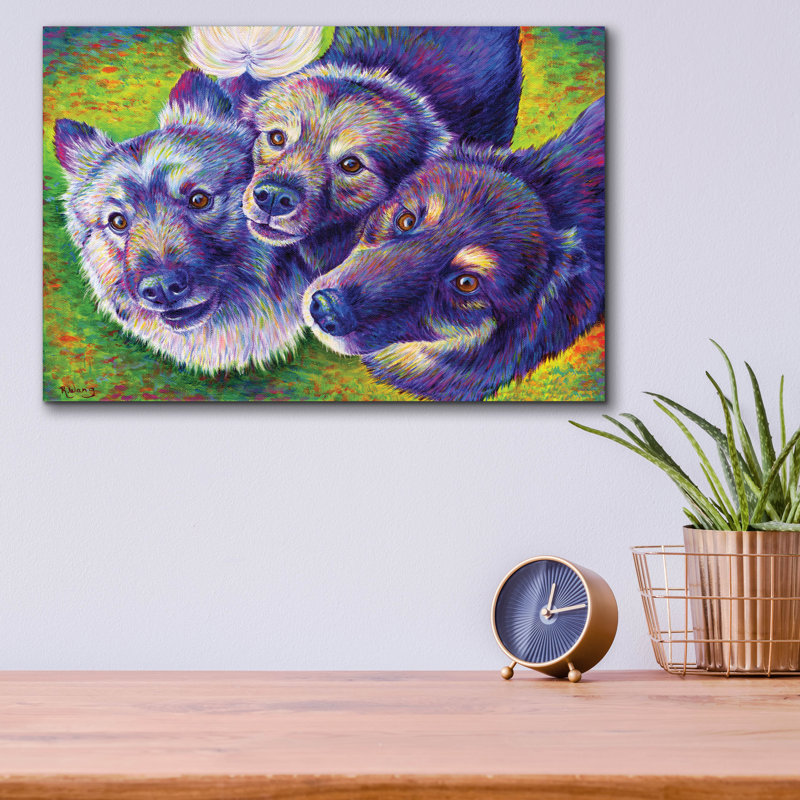 " Three Amigos " by Rebecca Wang Art, 12" H x 16" W x 0.13" D