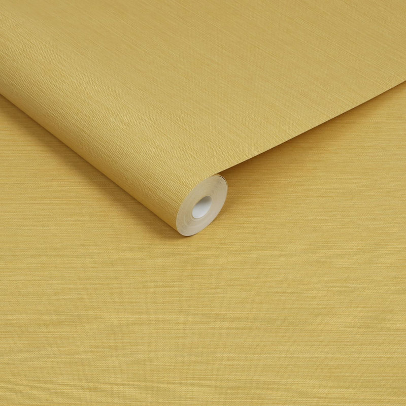 Envy Stitch Please Textured Plain Wallpaper, Yellow