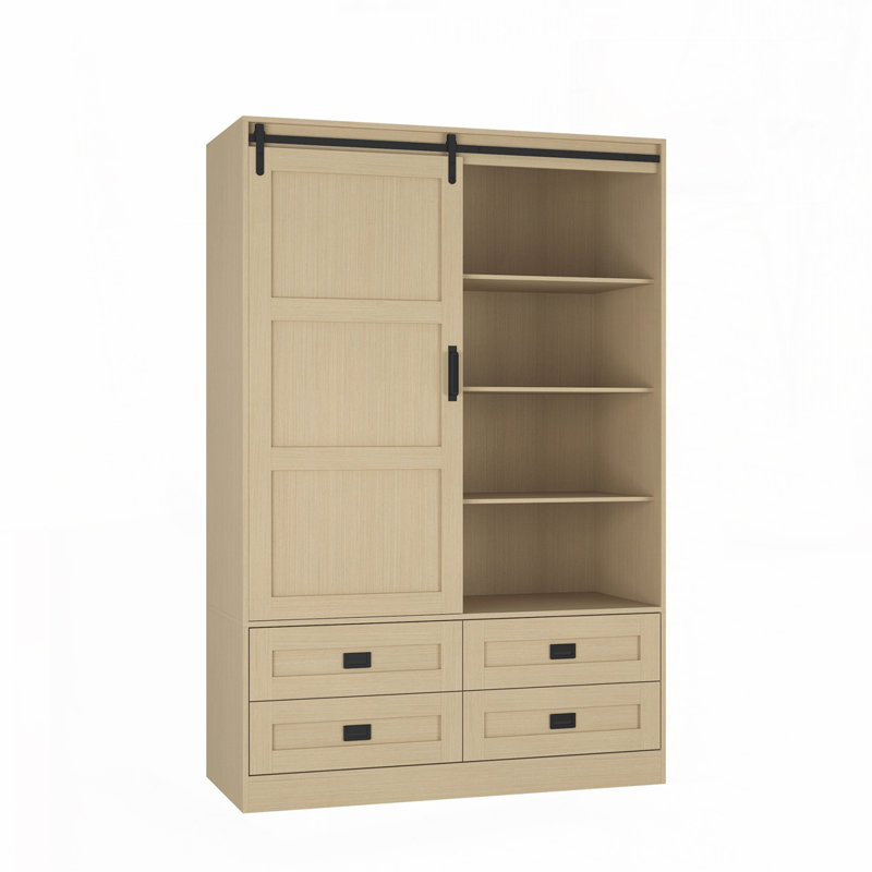 Armoire de rangement haute pour garde-robe, Naturel