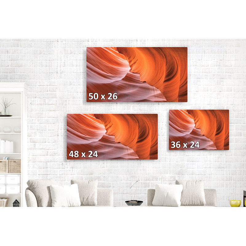 Lower Antelope Canyon X, rouge, orange, pierre, H 24 po x l 48 po x P 1,5 po