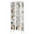 5-Tier White 3-Sided Glass Dining Cabinet with Lights, Metal Display Stand-1418870533
