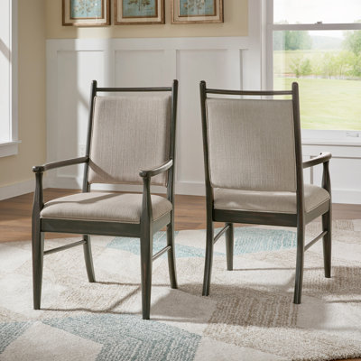 Cipolla Wood Finish Beige Fabric Arm Chair