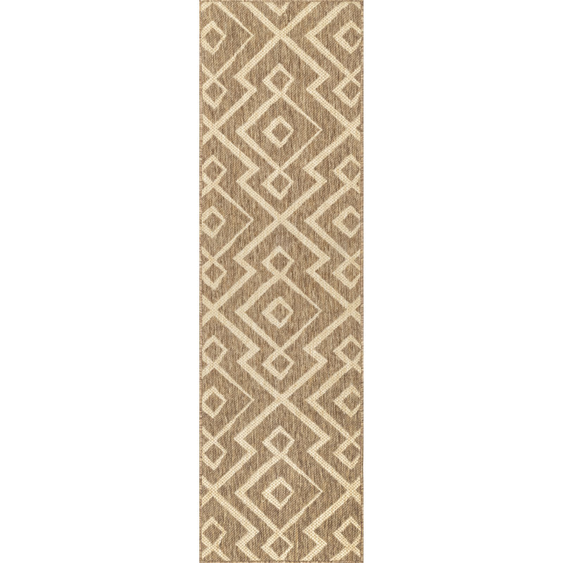 Tapis brun / ivoire Amerika, Tapis de couloir 2 pi x 8 pi