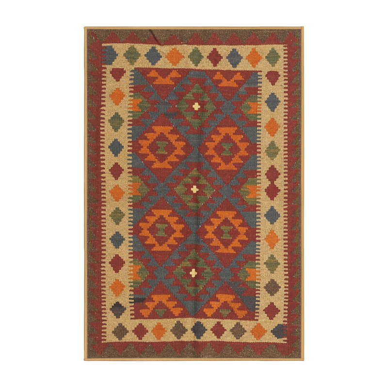 Tapis noir/orange/beige contemporain, Rectangle 8 pi x 12 pi