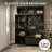 Traditional 3-In-1 Entryway Hall Tree, Large Mudroom Organizer With Grooved Back Panel And Wood Top Bench, Black-1441763314