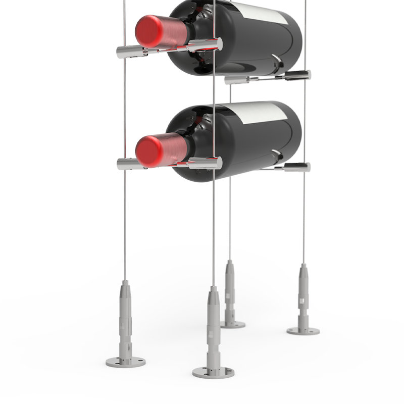 Crebessa 20 Bottle Wine Bottle Rack Silver