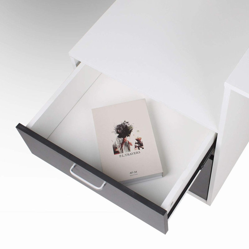 Errold Computer Desk, White/Black