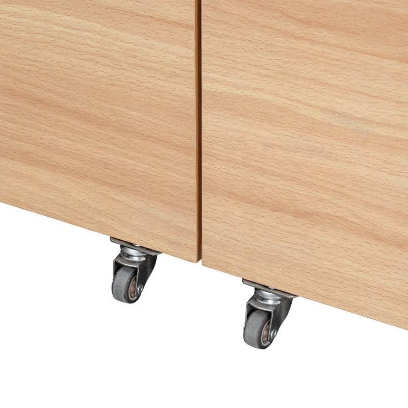 Garde-manger 69 po de hauteur avec bureau rabattable et prise de courant, Natural