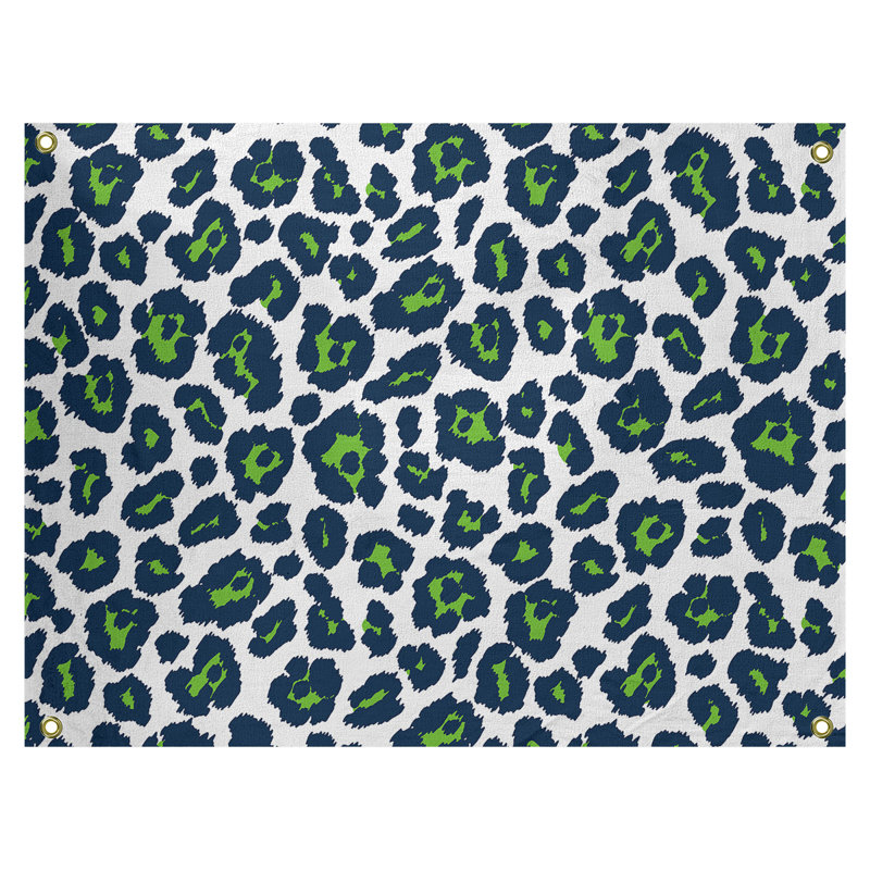 Tapisserie de football en polyester Seattle, H 59 po x l 80 po, Blanc/vert