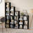 Engineering Timber 5-Cube Tall Narrow Bookcases, Black Open Storage Bookcase, Minimalist Corner Unit for Small Spaces Living Room Bedroom-189518321