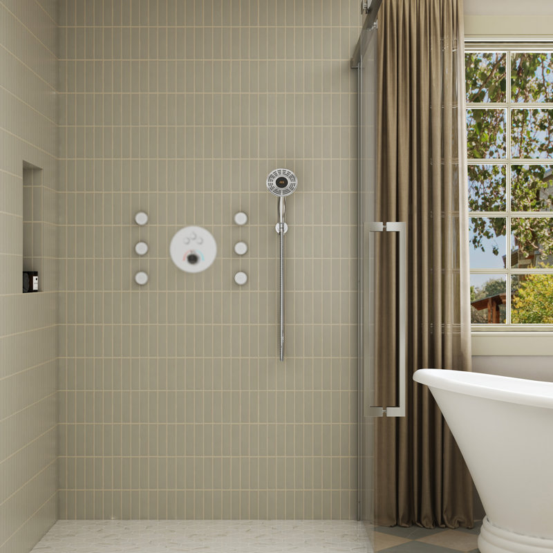 Digital Display Handheld Shower With Anti-Fingerprint Surface And Standard U.S. NPT 1/2 Thread, Chrome Plating