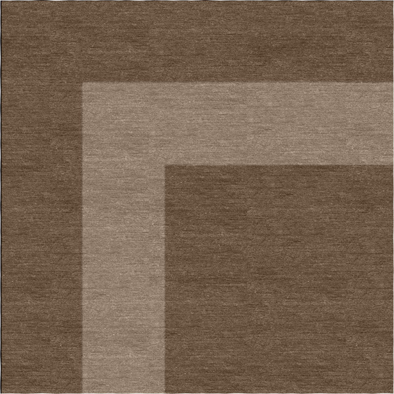 Tapis d'intérieur brun en laine touffeté à la main Macclesfield, Rond 4 pi