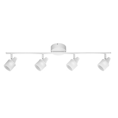 Flsnt 4-light Led Track Lighting Ceiling Fixture, Adjustable Track Lights For Living Room, Kitchen, Or Hallway, Rotatable Heads, Modern Multi-directional Ceiling Spotlight,24w, 3000k, 1500lm