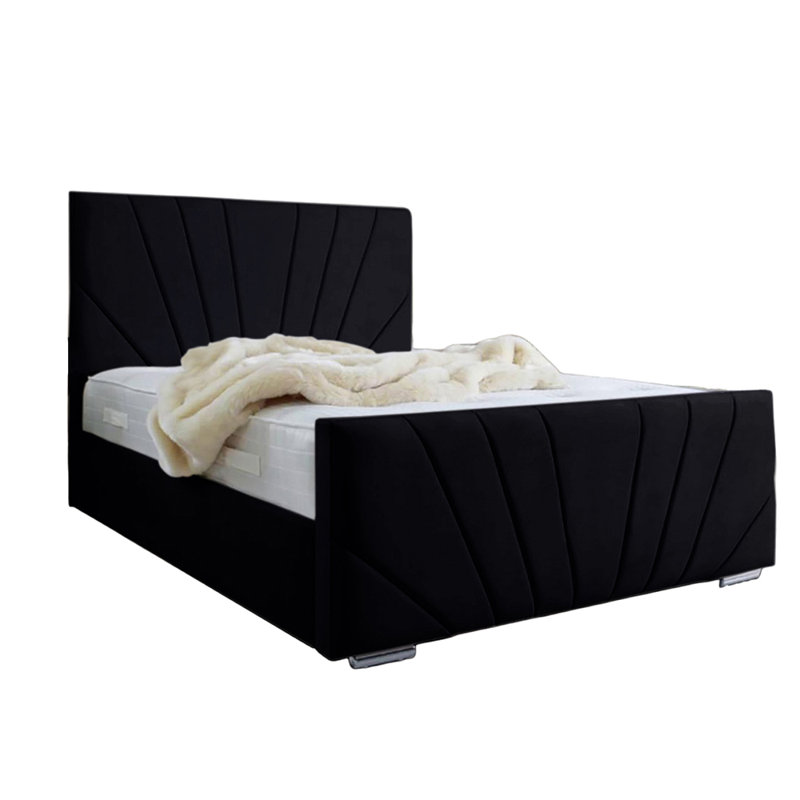 Ebenezer Upholstered Platform Bed, Single (3'), Black