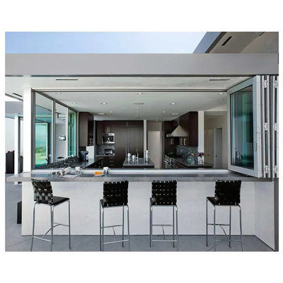 Petraki & Co. 72 In. W X 36 In. H Right-handed Outswing 3 Panels White Aluminum Bifold Window