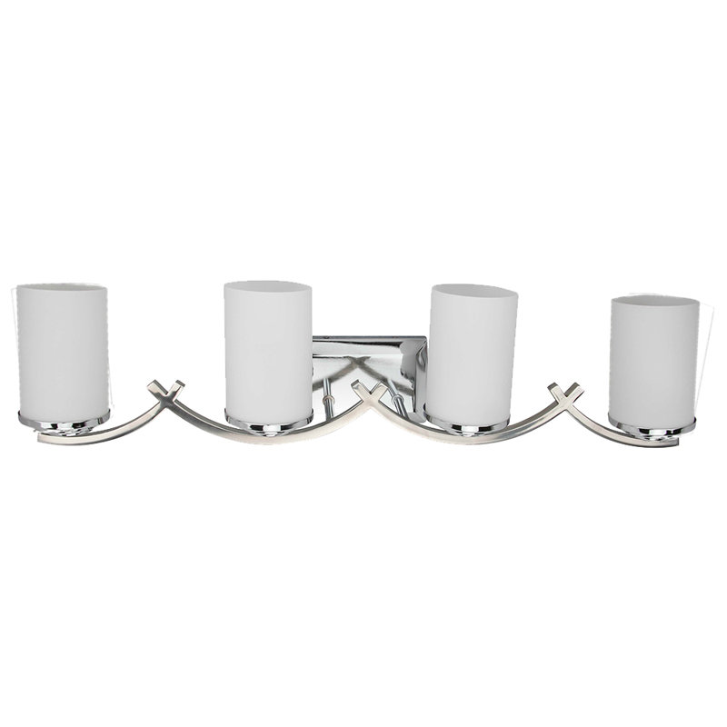 4 Light Vanity Lighting In Chrome, White