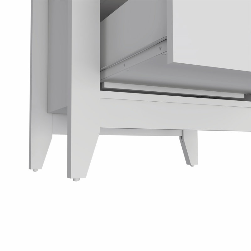 Stevonte 26.62'' W Metal Nightstand, White