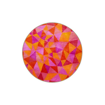 Orange Geometric Patterned Modern Decorative Washable Rug