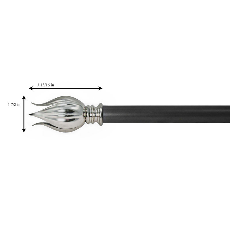 Tringle à rideaux simple réglable 1 po en ardoise / chrome Kaphan, 72" - 144"