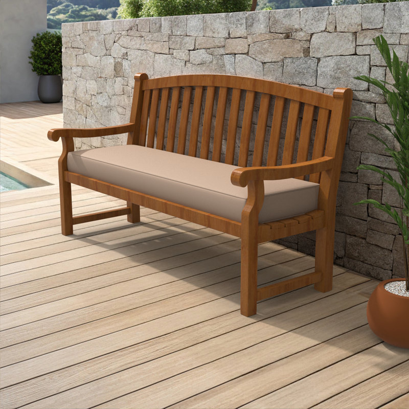 52 Inch Outdoor Bench Cushion, 5" High Density Foam, Beige