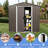 8Ft X 4Ft Outdoor Metal Shed - Gray With Galvanized Iron Frames & Easy Assembly Kit Anchors Punched Vents, Foundation Gloves-125090379