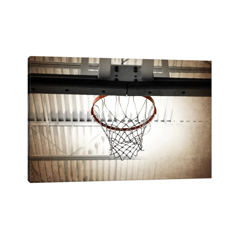 Basketball Hoop Straight On - Wrapped Canvas Print, 30.48cm H x 45.72cm W x 1.91cm D