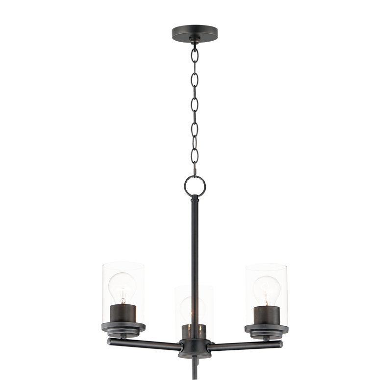 Lustre cylindrique à 3 lumières Amonnie, Noir
