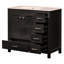 Ensemble de meuble-lavabo noir 36 po avec lavabo en céramique 36 po - 2 portes à fermeture douce et 5 tiroirs