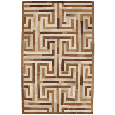 Performance Cowhide Geometric Indoor Rug