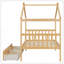 Lit simple en bois avec tiroirs, naturel-129747093