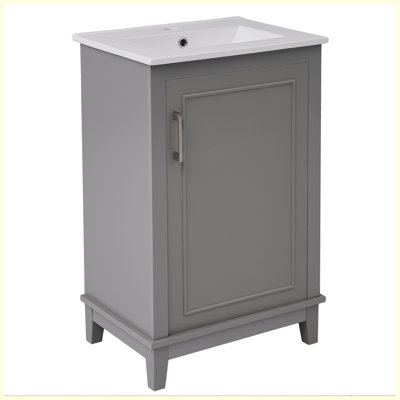 Petit meuble-lavabo moderne avec lavabo en céramique