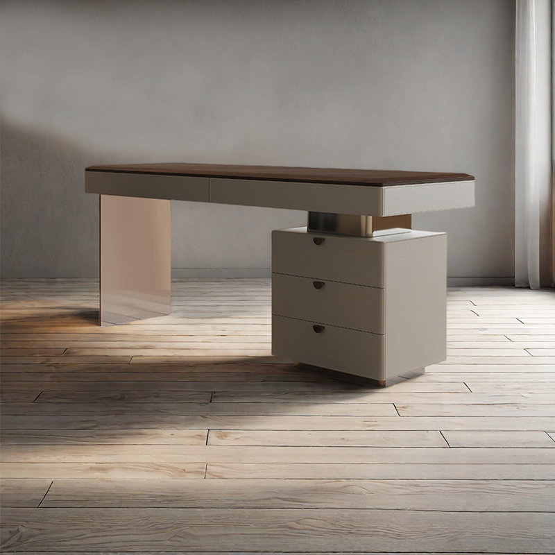 Italian style light luxury high-end desk, 29.53" H x 62.99" W x 23.62" D