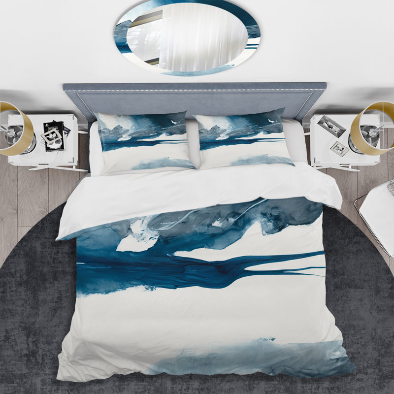 Ensemble de housse de couette en microfibre / polyester Imperial Blue Solitude I