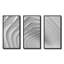 Fractal Bulgy White 3D Waves - Ensemble de 3 toiles abstraites encadrées-2043105792-2043105793