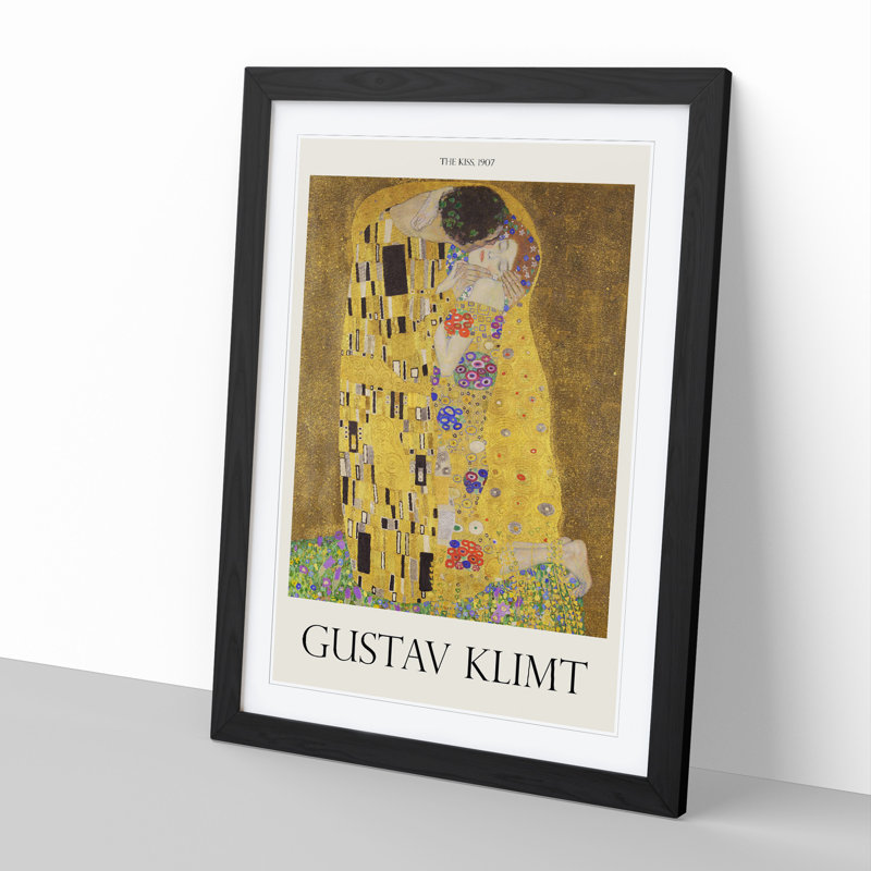 The Kiss Vol.2 by Gustav Klimt - Framed Print, Black Framed, 36cm H x 27cm W x 2cm D