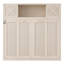 Lit escamotable double avec armoires de rangement, beige