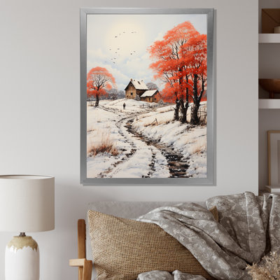 Lizann Barn Winter Retreat Pointillism, reproduction d'art sur toile