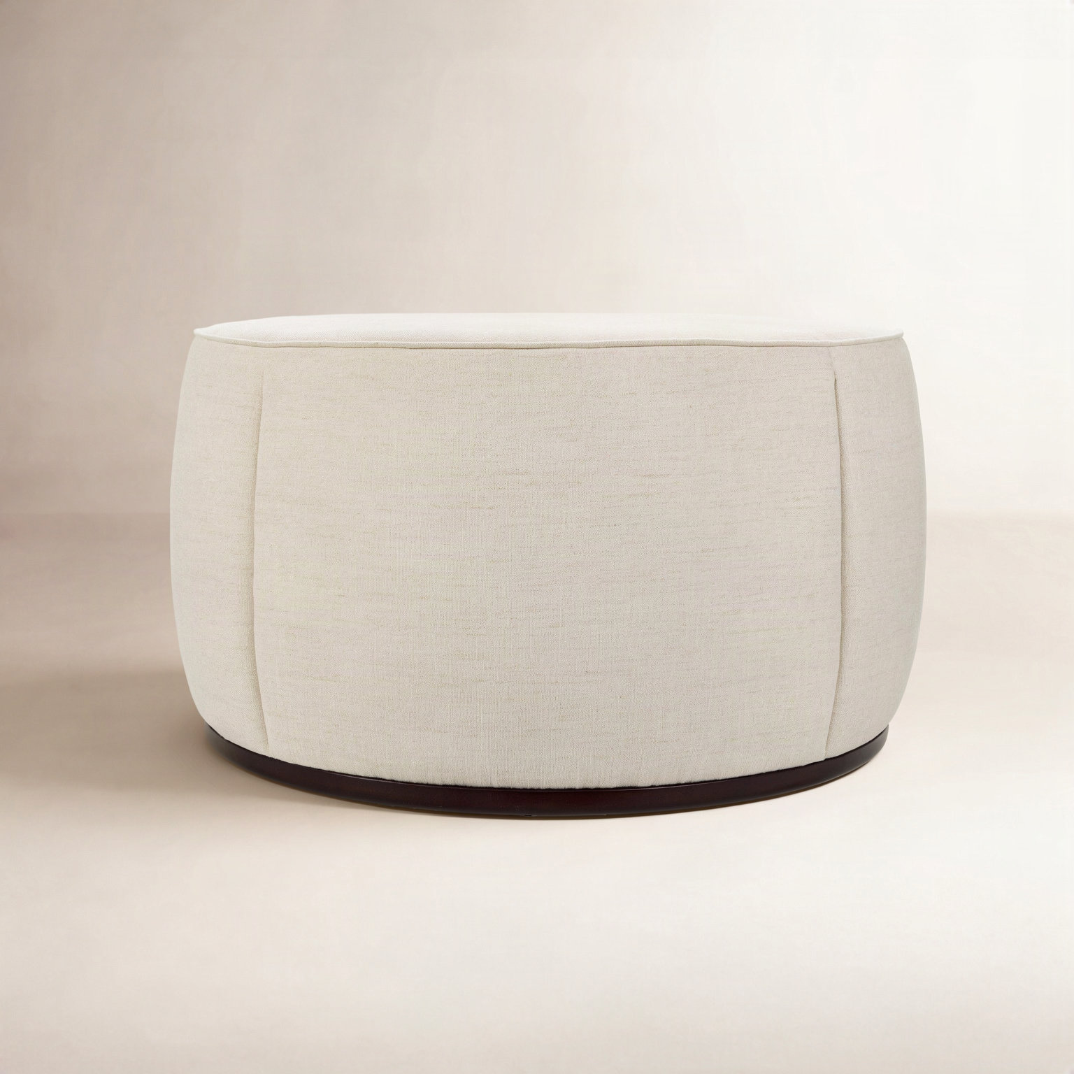 Alexandria 36" Ottoman, White Polyurethane/Polyester