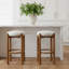 Tabouret de bar rembourré en bois Tara, ensemble de 2-340265627-341281417