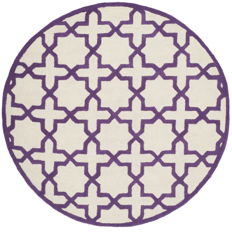 Cambridge Hand Tufted Wool Geometric Rug, Round 6'