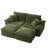 Khalif Compression Oversized Corduroy Chaise Lounge Sleeper Sofa with Ottoman, No Assembly-1226581949