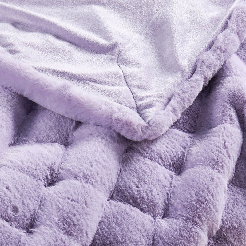 CloudNest Plush Faux Fur Throw Blanket, Lilas