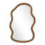 Miroir mural à cadre torsadé irrégulier de 90 cm (35,4 po), miroir décoratif en bronze antique-1244799994