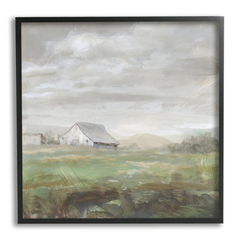 «Gray Farm» par Danhui Nai, Giclée encadrée noir minuit, H 17 po x l 17 po x P 1,5 po
