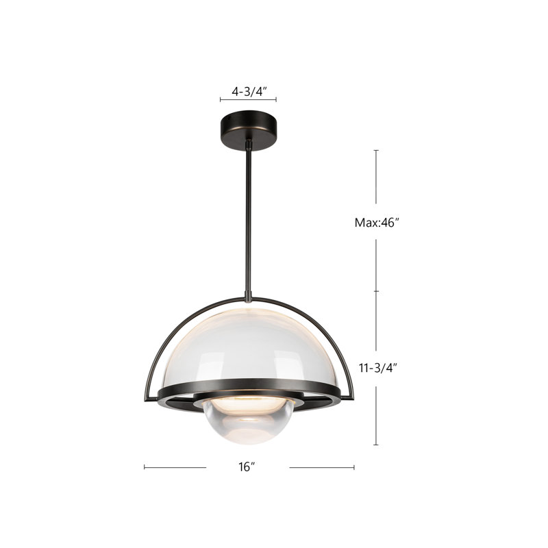 Bowery 1 - Light LED Pendant, Urban Bronze