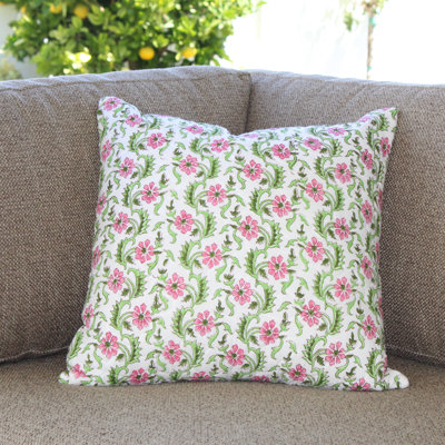 Floral Cotton Pillow Cover